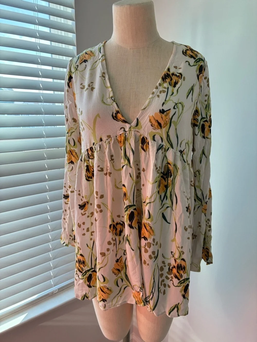 Free People Women's Bella Print Babydoll Flowy Floral Tunic